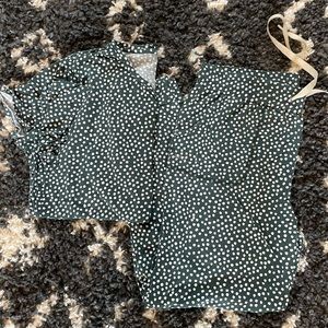 Lates by Kate size XL evergreen and white polka dots